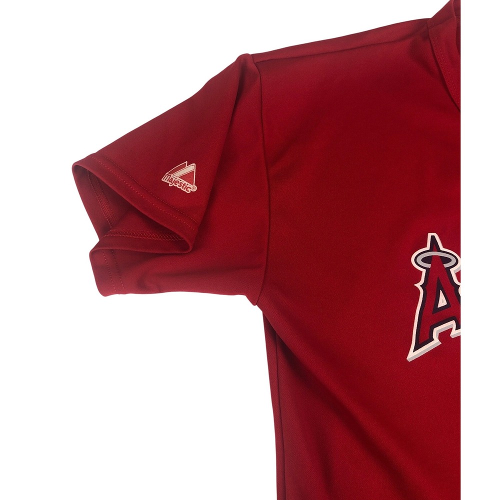 Vintage 90s Mens Majestic California Angels V-Neck Baseball Jersey Red 11 XL USA - Picture 6 of 8